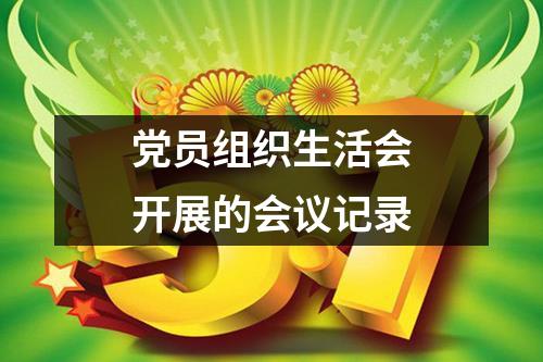 党员组织生活会开展的会议记录