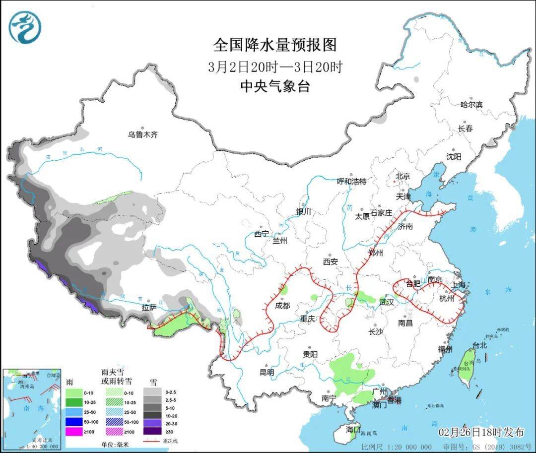 ＞＞29日晚上到3月1日白天分散小雨转多云